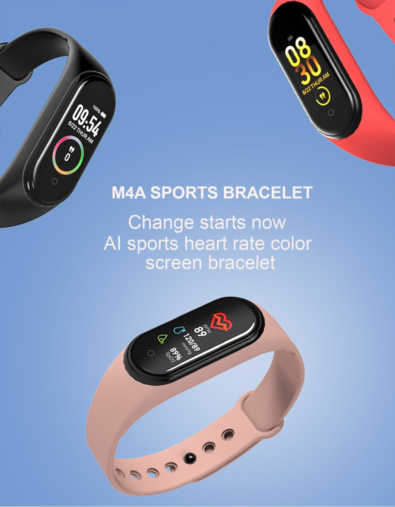 Smart Bracelet Fitness Tracker  Waterproof Heart Rate Blood Pressure Fitness Bracelet Smart Watch