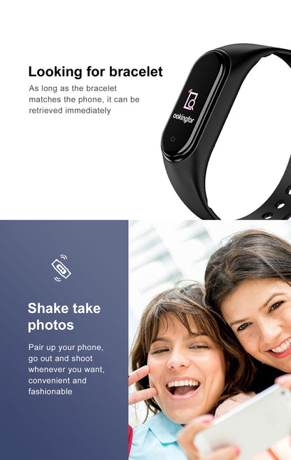 Smart Bracelet Fitness Tracker  Waterproof Heart Rate Blood Pressure Fitness Bracelet Smart Watch