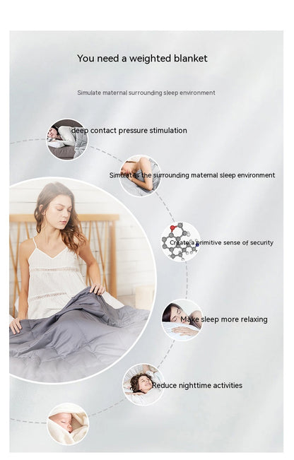 Gravity Weighted Pure Cotton Blanket Household