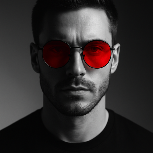 Light Blocking Amber Lens Circular Gaming Glasses