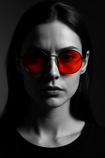 Light Blocking Amber Lens Circular Gaming Glasses