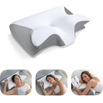 Memory Foam Cervical Pillow, 2 In 1 Ergonomic Contour for neck, Contoured Support Pillows, Neck Pillow